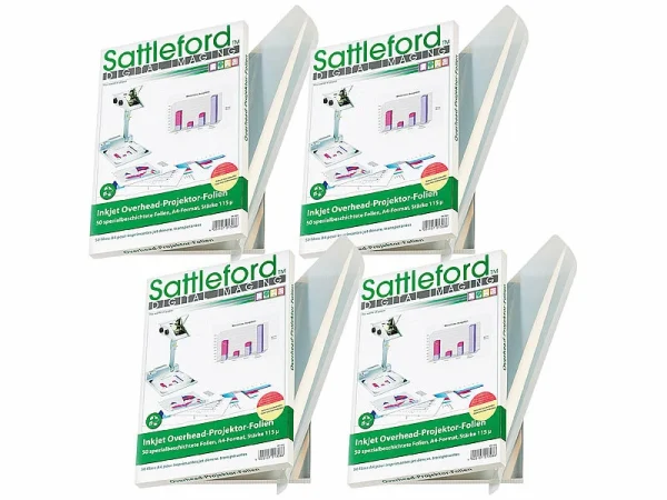 Sattleford Overheadfolie Inkjet:200 Inkjet-Overhead-Folien, DIN A4, Transparent, 115 µm, Sparpack 1