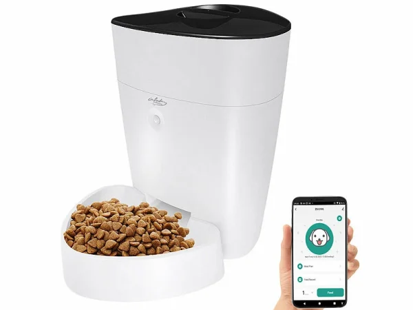 Infactory Futterautomat Katze:Smarter Futterspender Für Hunde & Katzen Mit WLAN Und App, 4 L 4