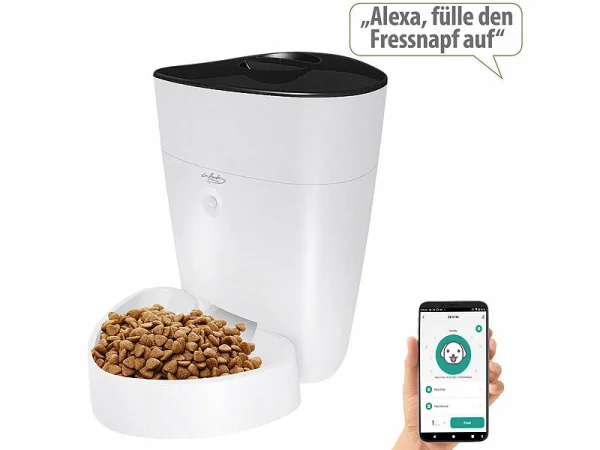 Infactory Futterautomat Katze:Smarter Futterspender Für Hunde & Katzen Mit WLAN Und App, 4 L 1