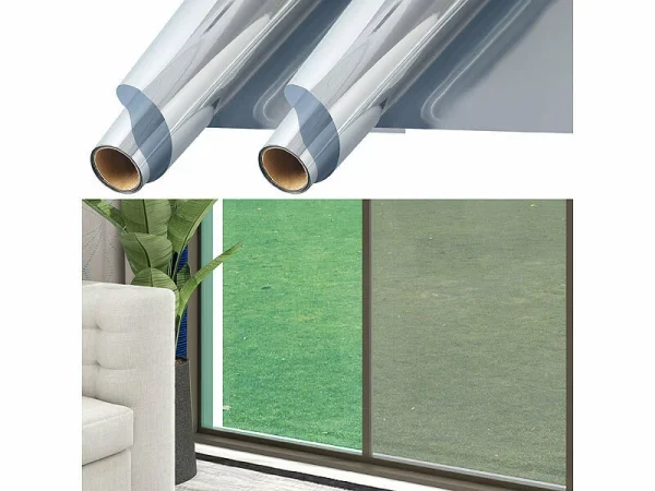 Infactory Fensterfolie:4er-Set Isolier-Spiegelfolie, Selbstklebend, Sicht-/UV-Schutz,60x200cm 10