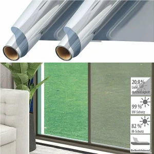 Infactory Fensterfolie:4er-Set Isolier-Spiegelfolie, Selbstklebend, Sicht-/UV-Schutz,60x200cm 29