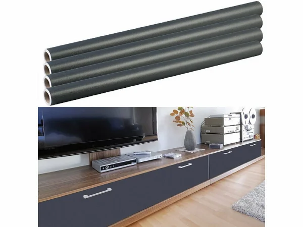 Infactory Folien Zum Bekleben:4er-Set Deko- Und Möbelfolie “Anthrazit” Für DIY-Projekte, 60 X 300 Cm 1