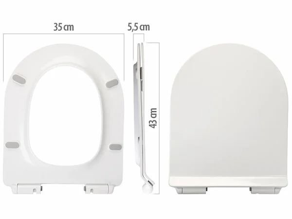 BadeStern Klodeckel:Flacher WC-Sitz, D-Form, Absenkautomatik, Antibakteriell Beschichtet 7