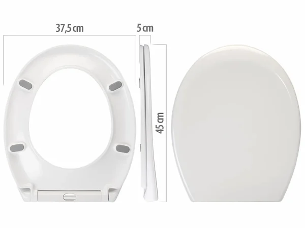 BadeStern Toilettendeckel:Universal-WC-Sitz, O-Form, Absenkautomatik, Antibakteriell Beschichtet 7