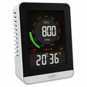 Infactory Co2-Messgerät Raumluft:Digitales CO2-Messgerät Mit Temperatur, Luftfeuchtigkeit, Uhr & Wecker 8