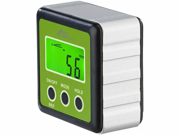 AGT Professional Neigungsmesser:Digitaler Winkelmesser, Beleuchtetes LCD-Display, Alu, IP54, 0-360° 15