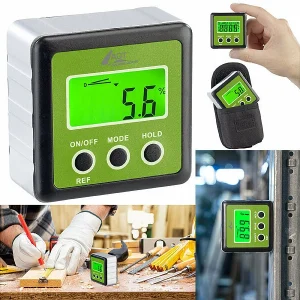 AGT Professional Neigungsmesser:Digitaler Winkelmesser, Beleuchtetes LCD-Display, Alu, IP54, 0-360° 19