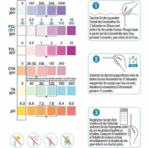 AGT PH-Testpapiere:200er-Set 6in1-Wasser-Teststreifen, Testet 6 Parameter 17