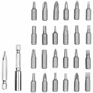 AGT Professional Handbohrer:Akku-Stabschrauber, USB, 25 Bits & HSS-Bohrer-Set F. Akkuschrauber 38