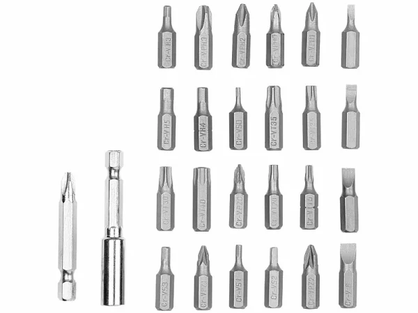 AGT Professional Handbohrer:Akku-Stabschrauber, USB, 25 Bits & HSS-Bohrer-Set F. Akkuschrauber 13