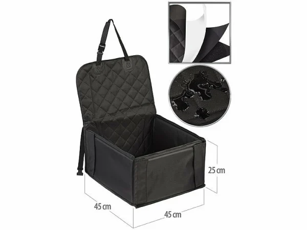 Sweetypet Hundeautositz:Wasserdichter Hunde-Sitzkorb Für Pkw-Sitz, 45 X 25 X 45 Cm 5